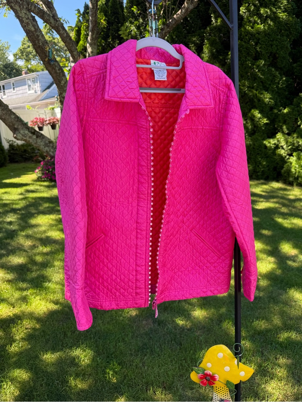 Quacker Factory Hot Pink Quilted Zip-Front Puffer Jacket - Picture 2 of 6